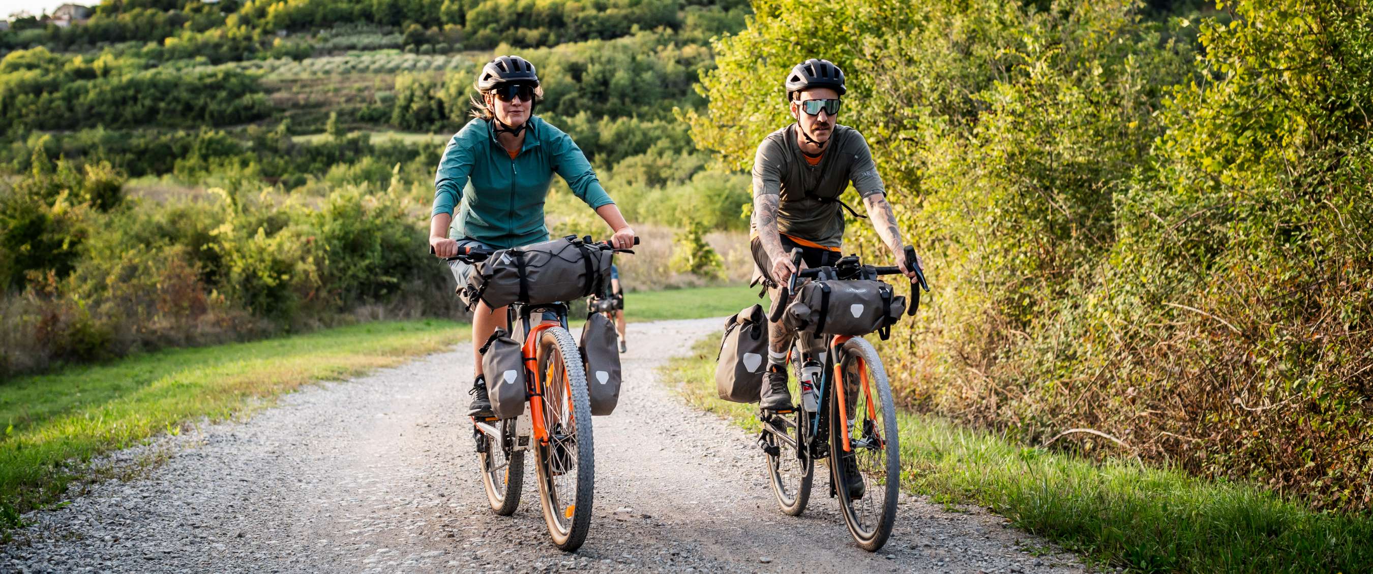 Bikepackers on the road