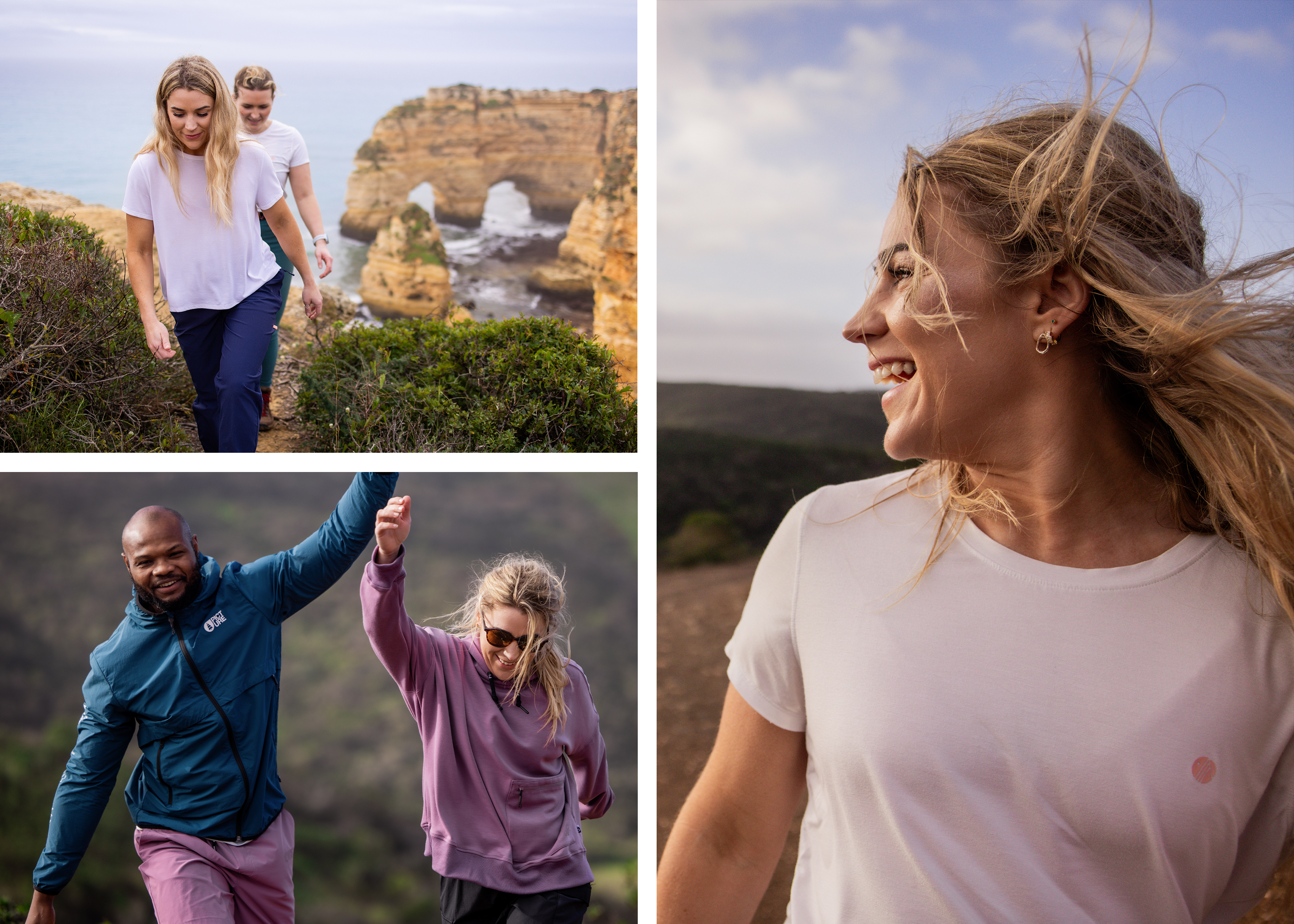 A collage of people running in the city and on trails