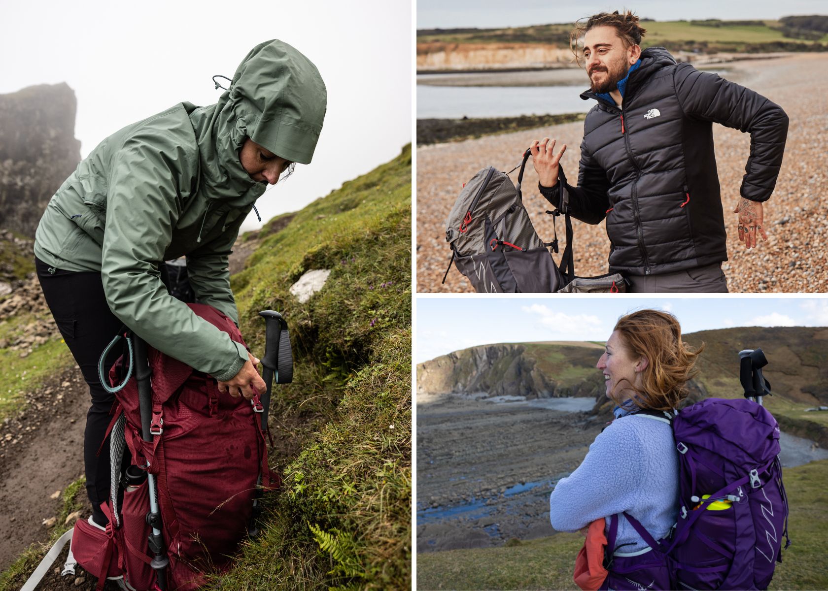 People wearing their rucksacks on adventures 