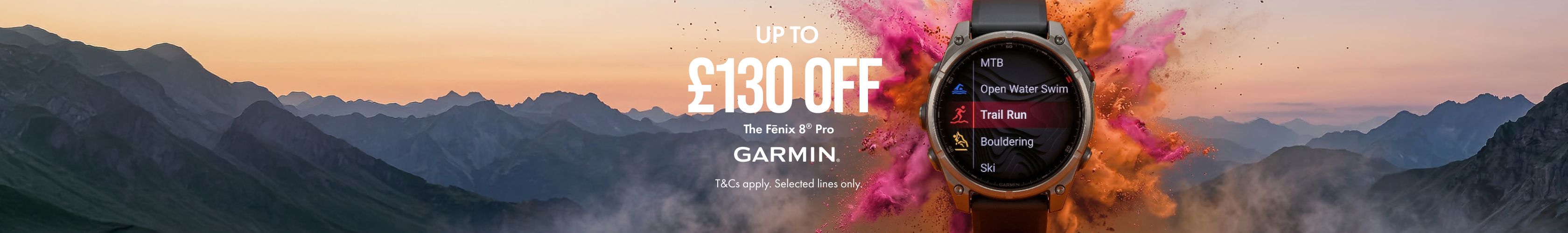 Shop up to £130 off Garmin watches