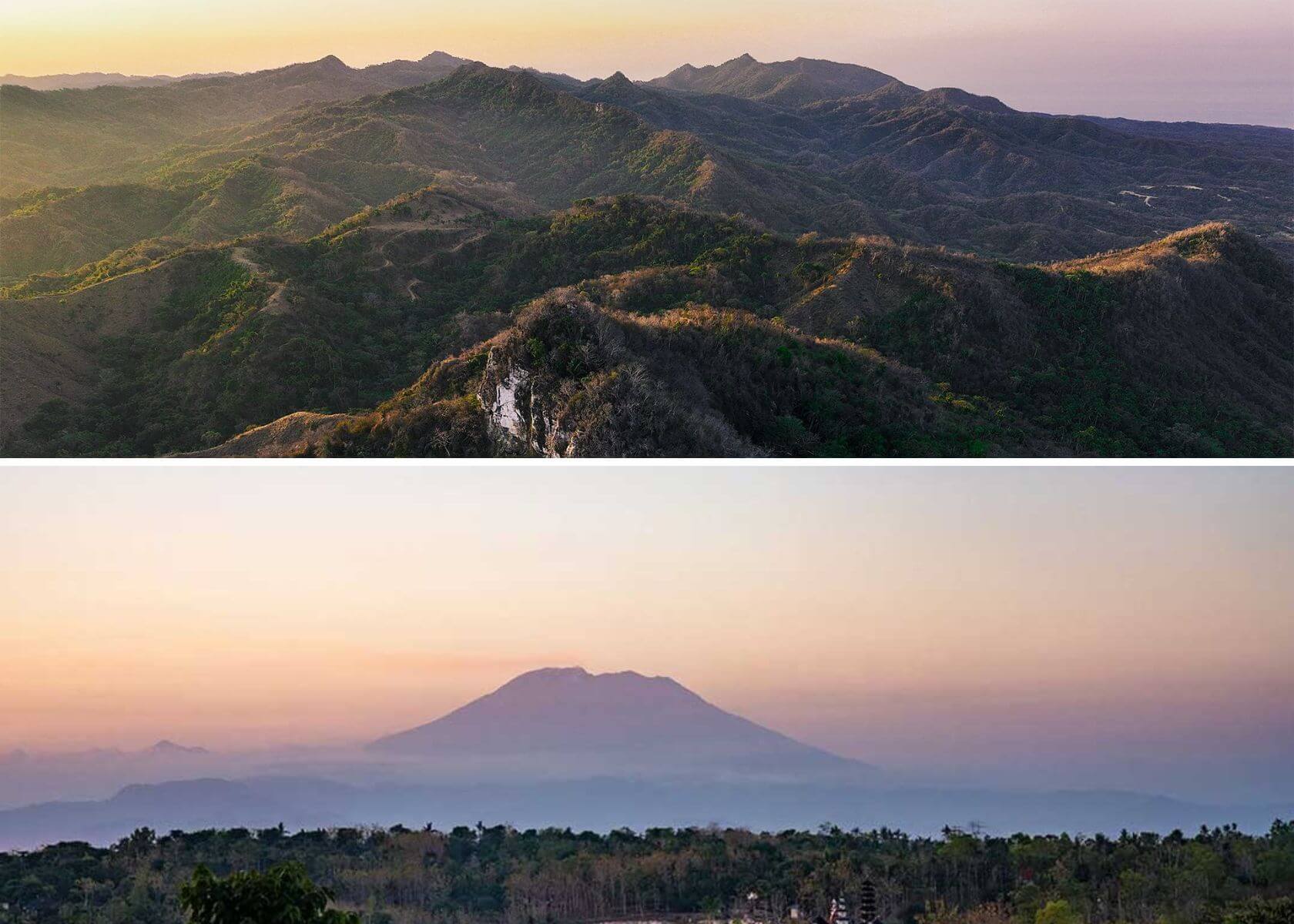 Images of mountains, lakes and coast line. 