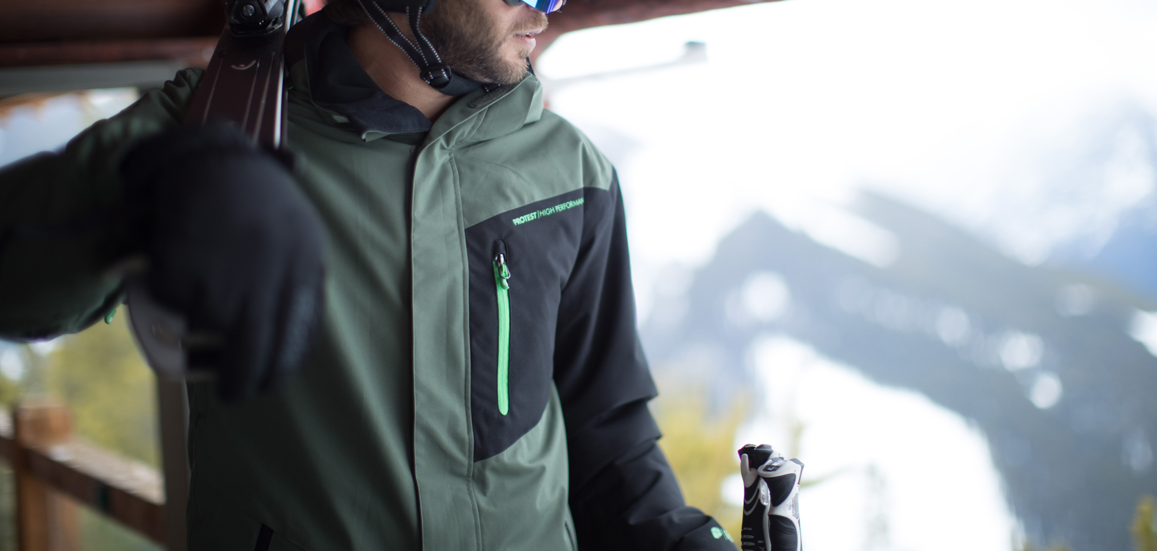 A man wearing a ski jacket