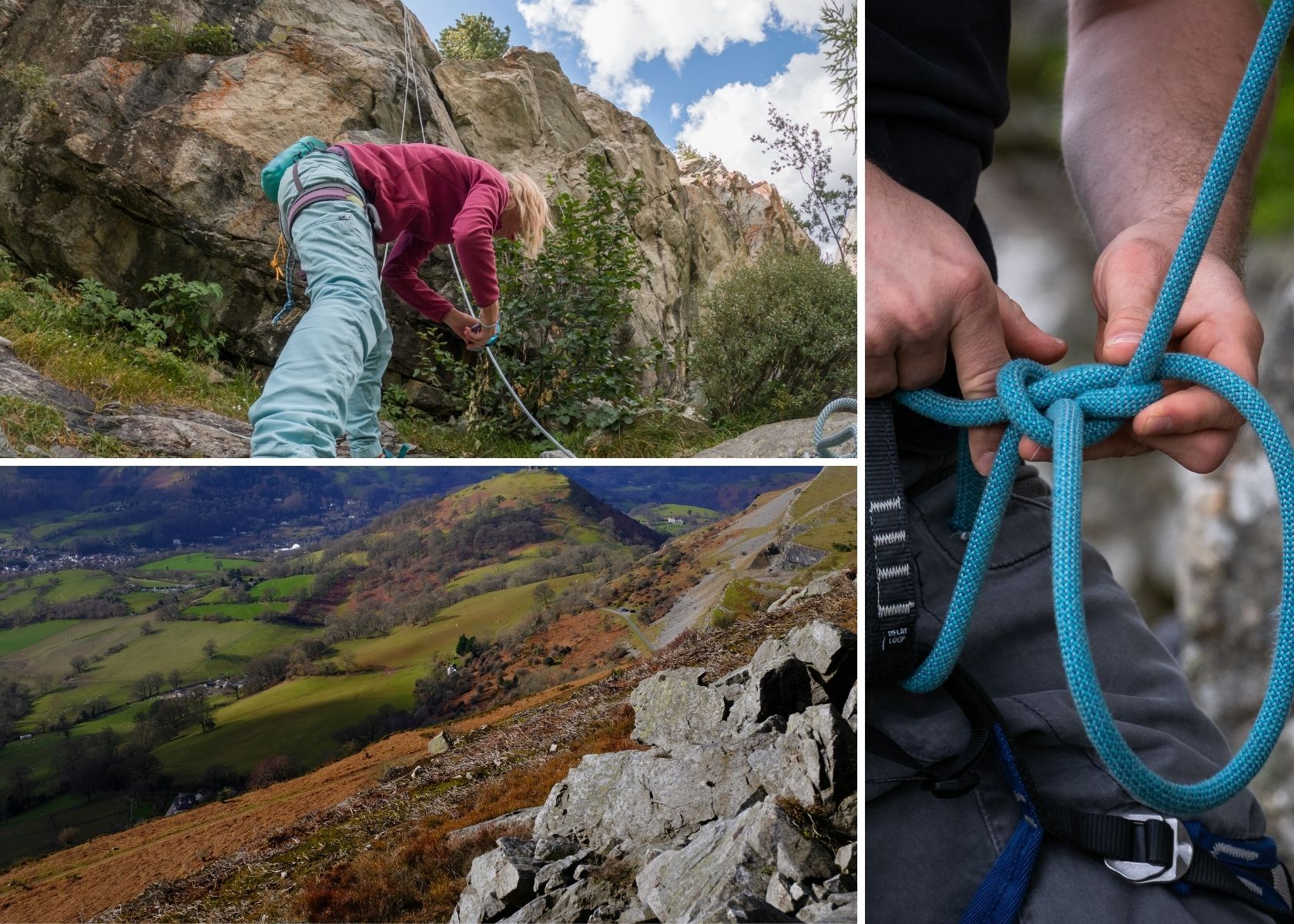 A person sports climbing at Trevor Rocks