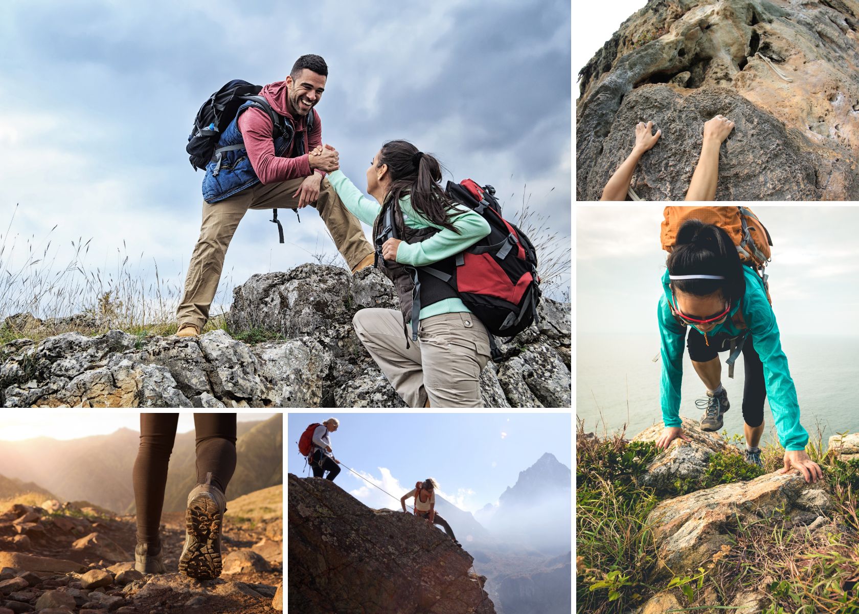 Images of people scrambling 