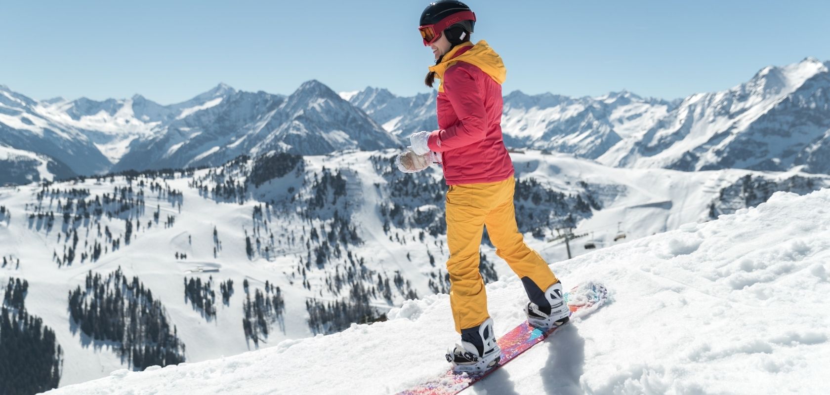A person snowboarding 