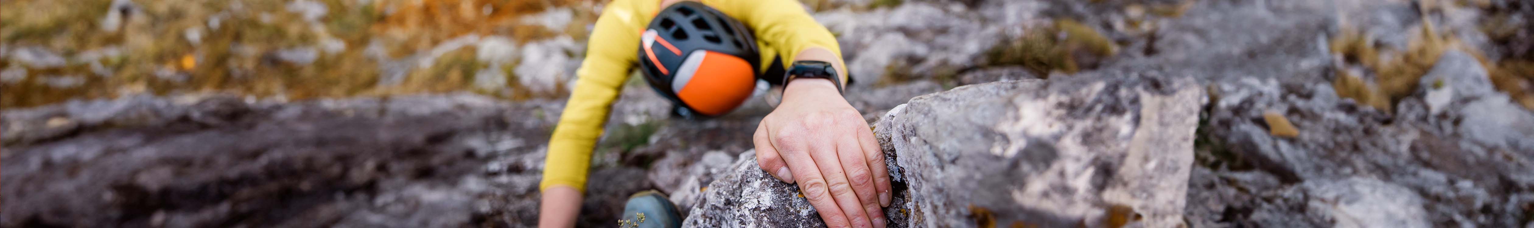 A man rock climbing