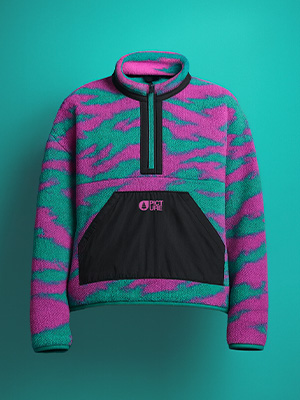 Shop ski fleeces and mid-layers. A grey ski mid-layer on grey background