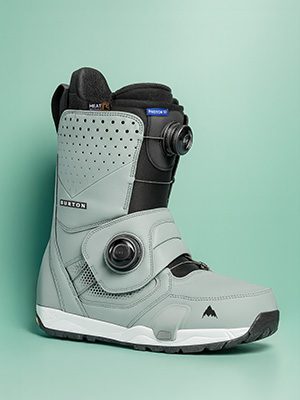 Shop ski footwear. A salomon ski boot on pink background