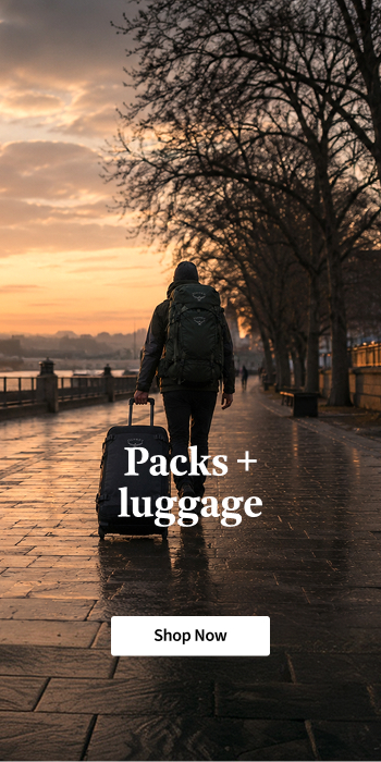 Shop Packs + Luggage on Snow + Rock