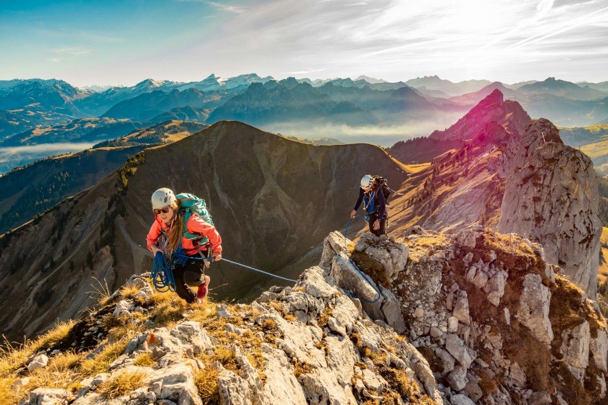 A couple on a climb