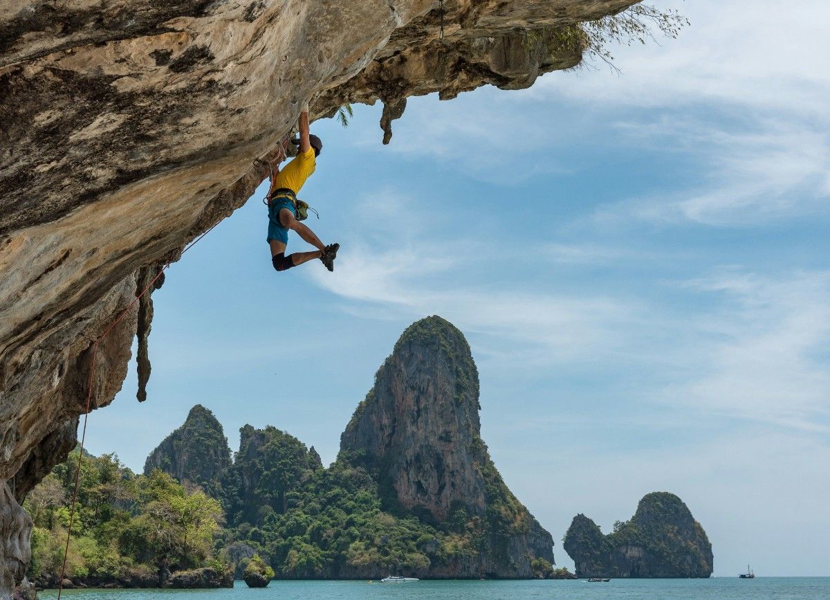 A person climbing