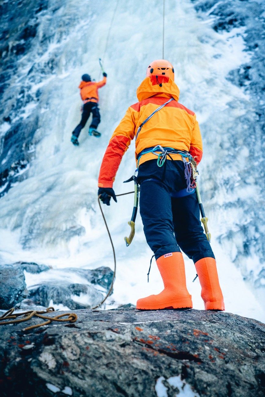 Two people  Ice Climbing