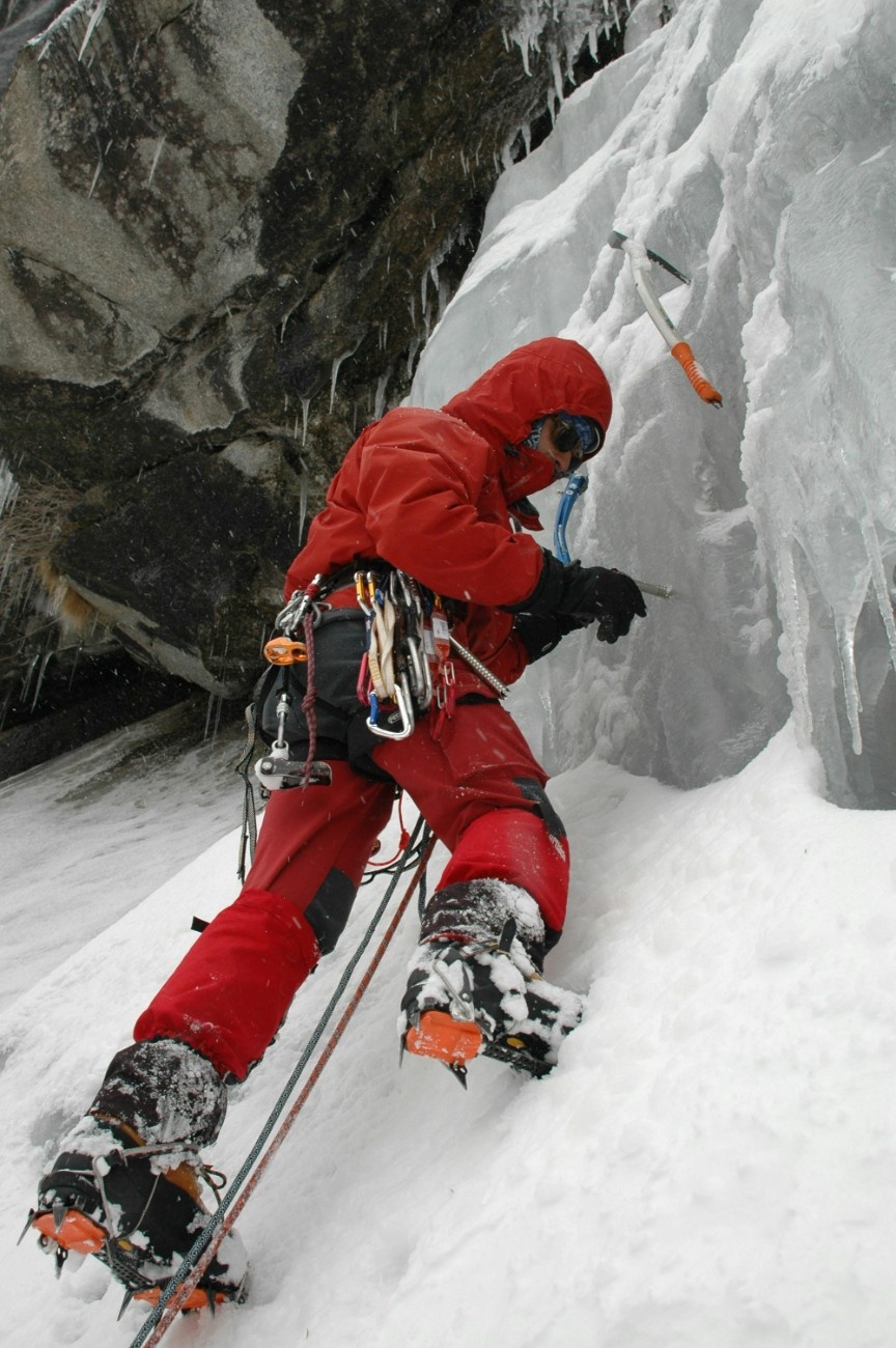 A person Ice Climbing