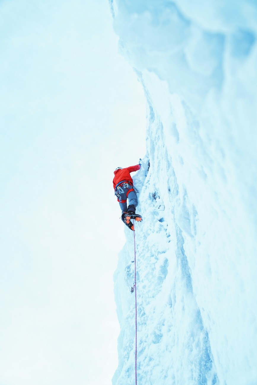 A person Ice Climbing