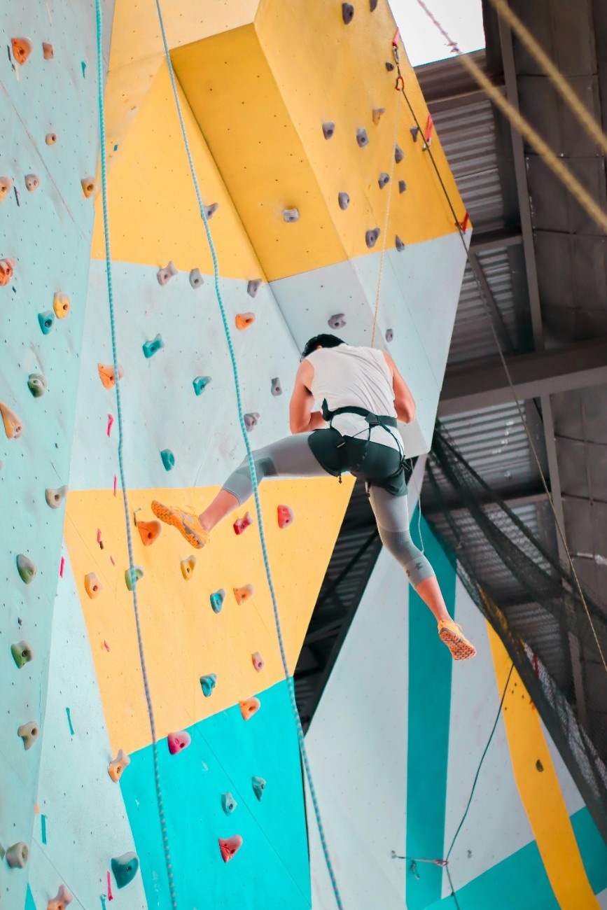 A person climbing