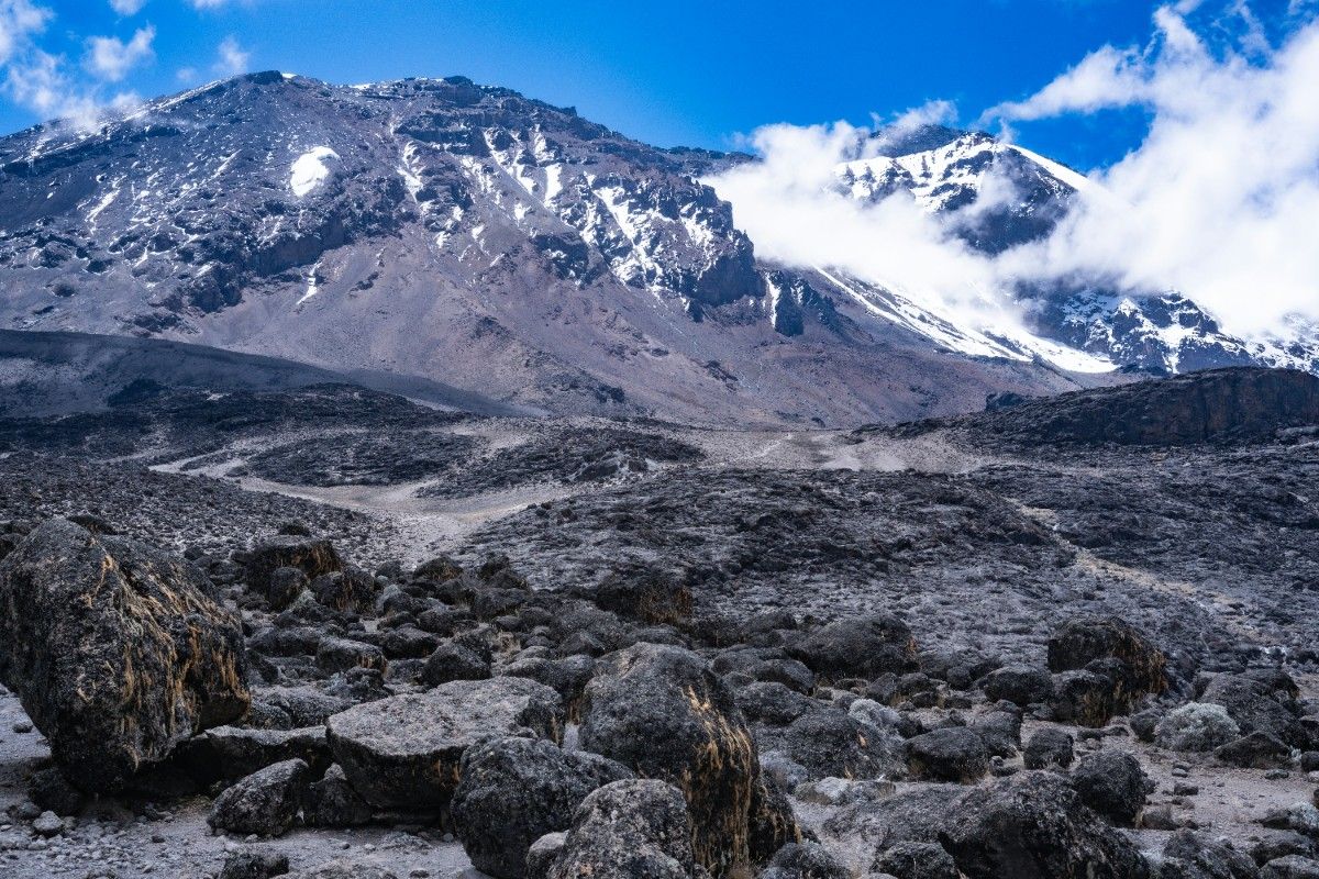 Kilimanjaro covered in clouds 