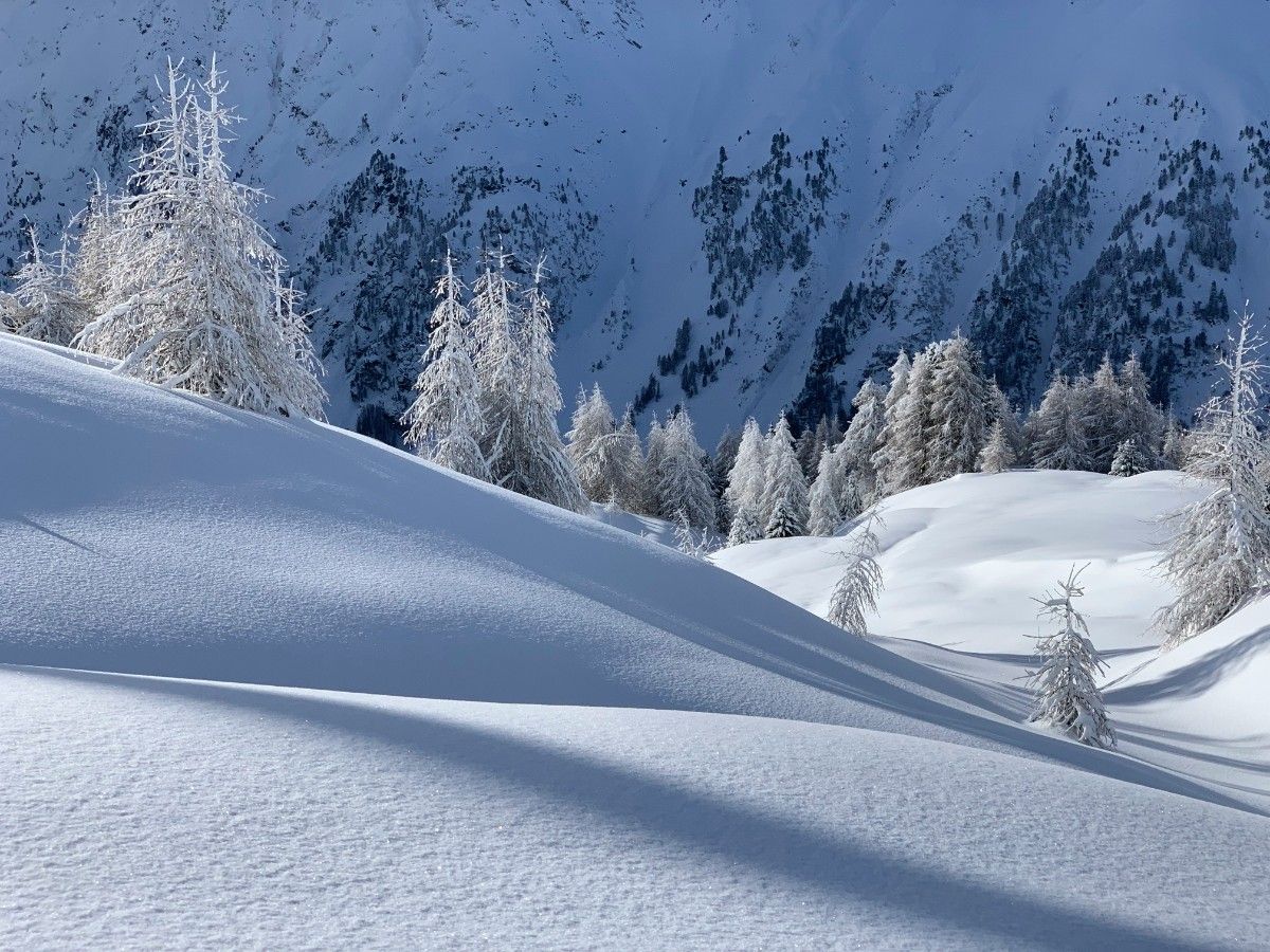 Thick blankets of snow over Ischgl ski resort 