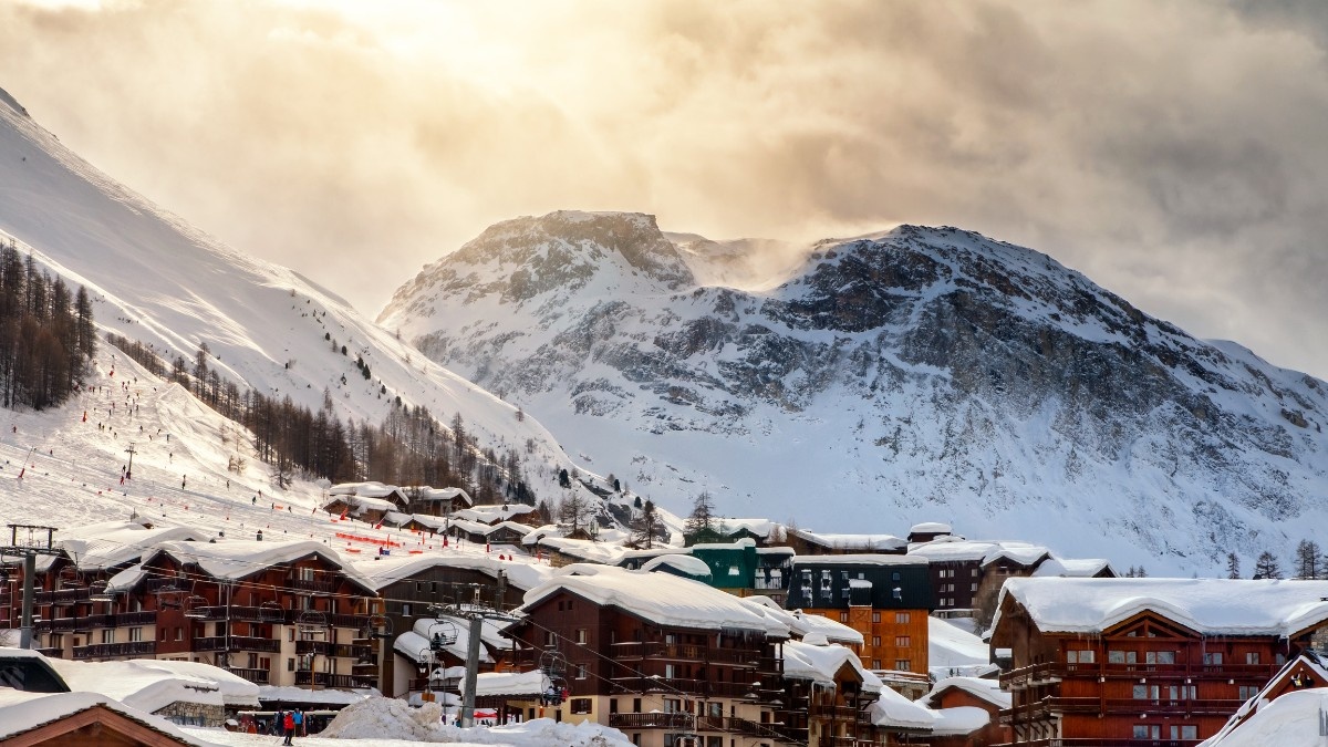 Val d'Isere ski resort covered in snow 