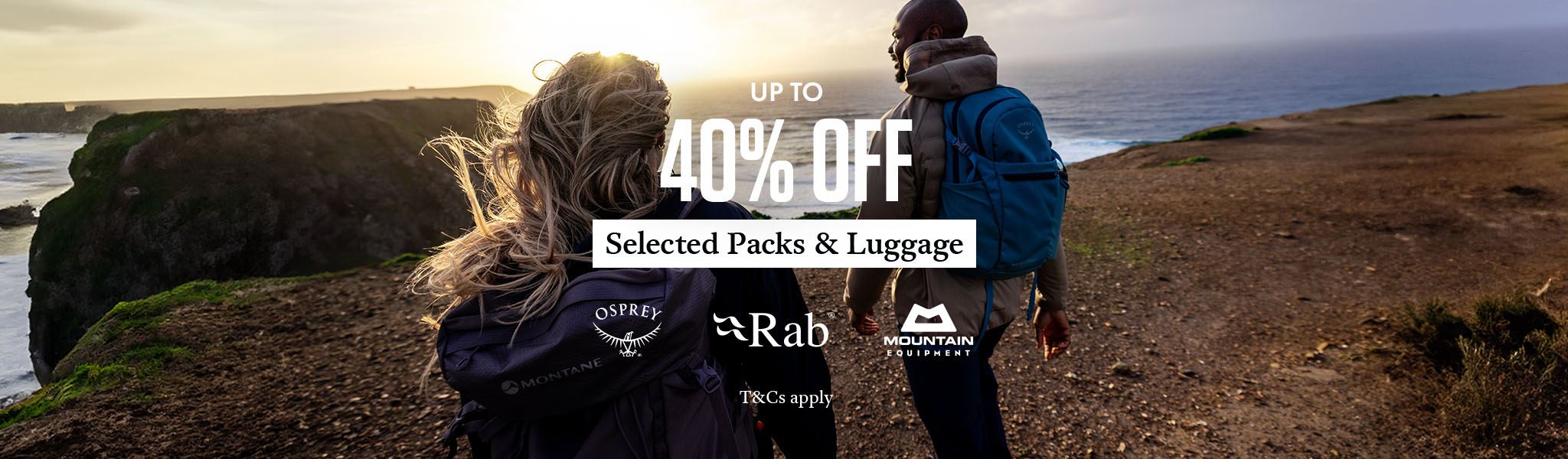 Shop up to 40% off selected Packs & Luggage
